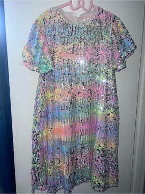 next Iridescent Pastel Sequin Mini Dress